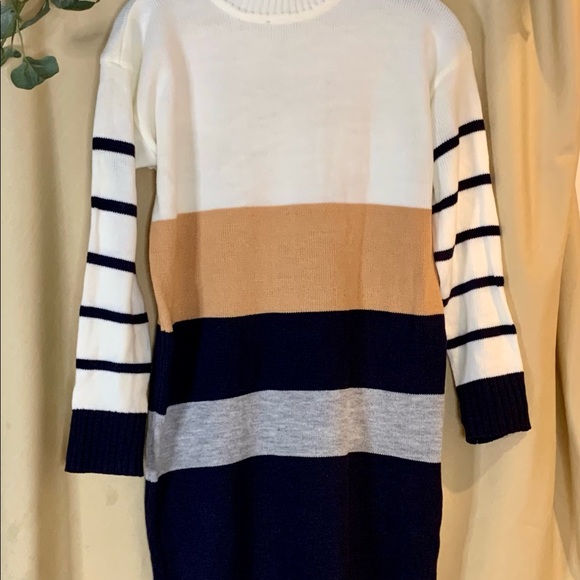 Striped LS Sweater Dress | S - Picture 2 of 6